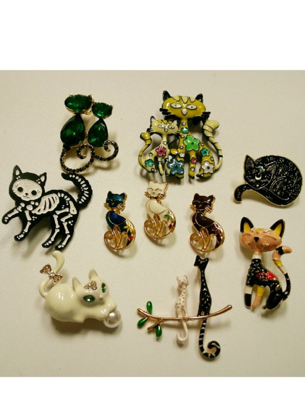 Cat Kitten Brooch Lot of 10